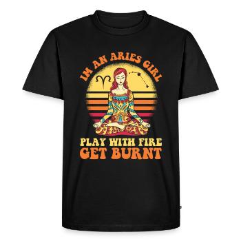 Bélier Femme forte - T-shirt Premium bio Homme - noir - Devant - Nico (187cm)