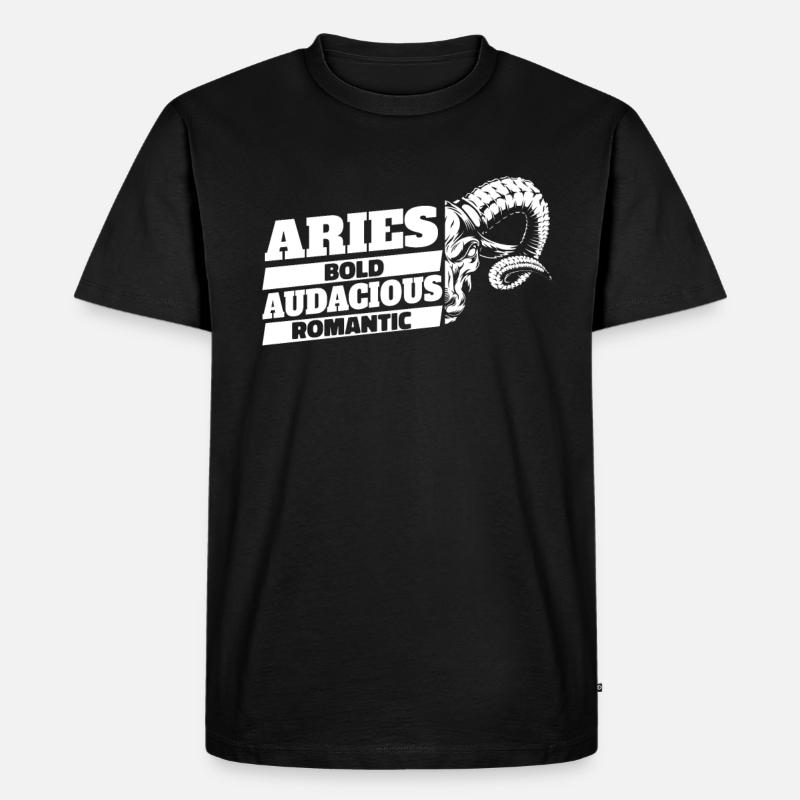 Widder Sternzeichenmerkmale - Männer Premium Bio T-Shirt - Schwarz