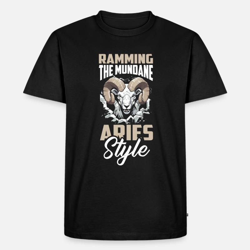 Widder - Männer Premium Bio T-Shirt - Schwarz