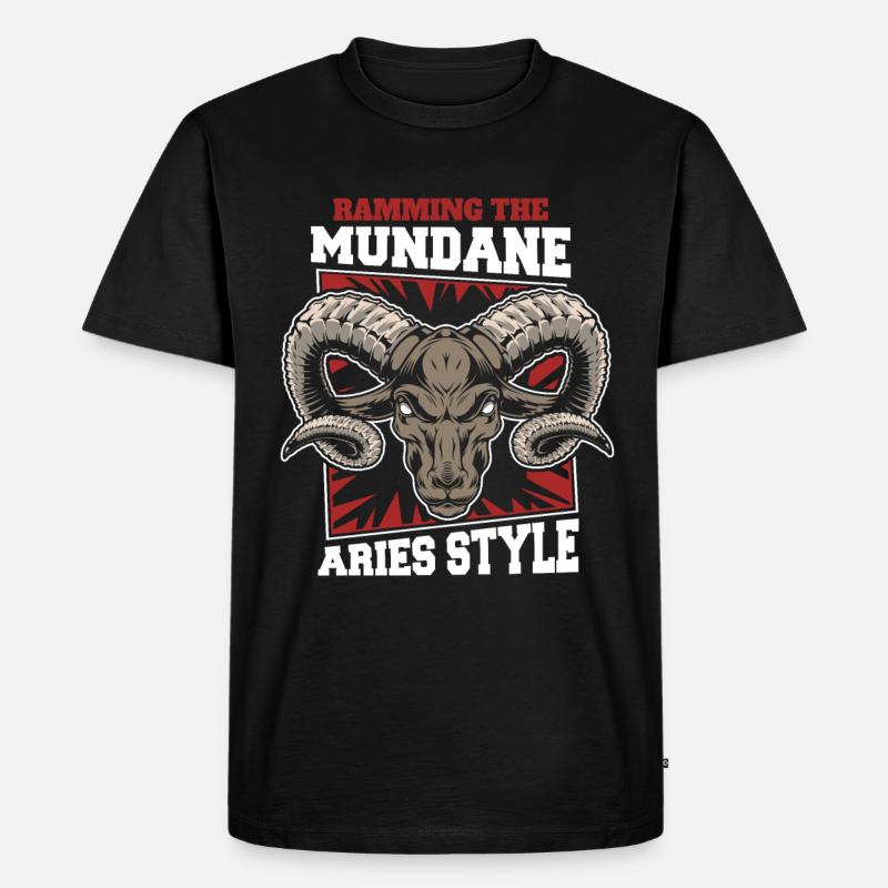 Widder - Männer Premium Bio T-Shirt - Schwarz
