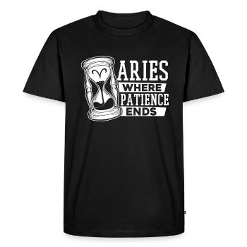 Astrologie Bélier - T-shirt Premium bio Homme - noir - Devant - Nico (187cm)