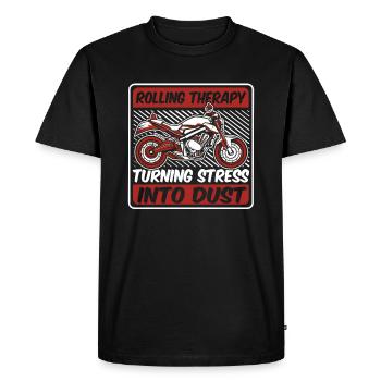 Motorrad Biker Moto Moto Thérapie - T-shirt Premium bio Homme - noir - Devant - Nico (187cm)