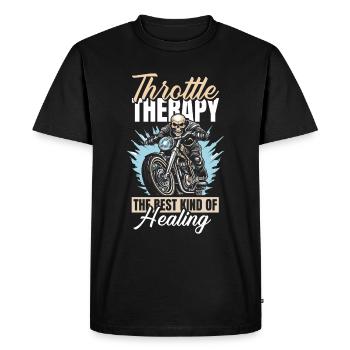 Motorrad Biker Moto Moto Thérapie - T-shirt Premium bio Homme - noir - Devant - Nico (187cm)