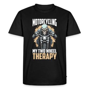 Motorrad Biker Moto Moto Thérapie - T-shirt Premium bio Homme - noir - Devant - Nico (187cm)