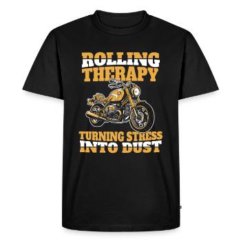 Motorrad Biker Moto Moto Thérapie - T-shirt Premium bio Homme - noir - Devant - Nico (187cm)