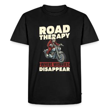 Motorrad Biker Moto Moto Thérapie - T-shirt Premium bio Homme - noir - Devant - Nico (187cm)