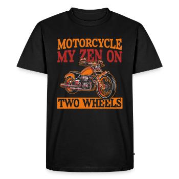 Motorrad Biker Moto Moto Thérapie - T-shirt Premium bio Homme - noir - Devant - Nico (187cm)