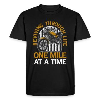 Moto Motard Motard - T-shirt Premium bio Homme - noir - Devant - Nico (187cm)