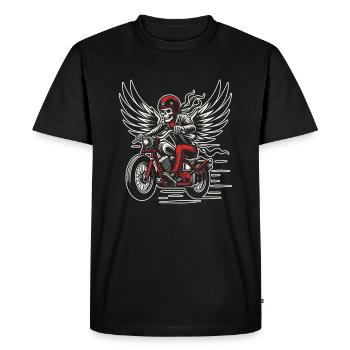 Motorrad Biker Moto Skull Moto - T-shirt Premium bio Homme - noir - Devant - Nico (187cm)
