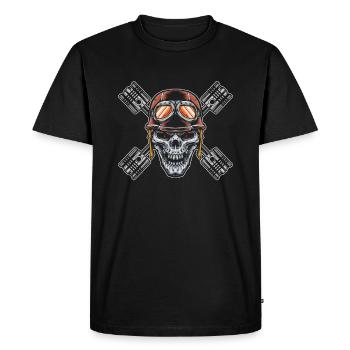 Motorrad Biker Moto Skull Moto - T-shirt Premium bio Homme - noir - Devant - Nico (187cm)
