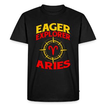 Aries Adventure - Men's Premium Organic T-Shirt - black - Front - Nico (187cm)