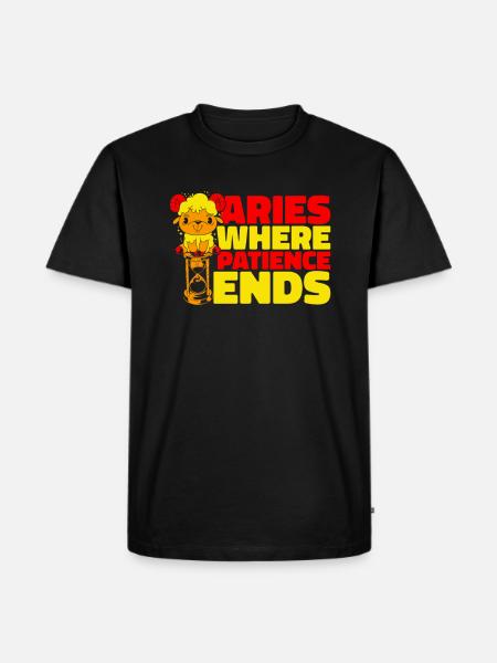Aries Zodiac Sign - Men's Premium Organic T-Shirt - black