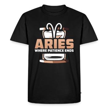 Signe du zodiaque Bélier - T-shirt Premium bio Homme - noir - Devant - Nico (187cm)
