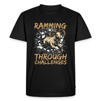 Bélier Animal Bélier - T-shirt Premium bio Homme - noir - Devant - Nico (187cm)