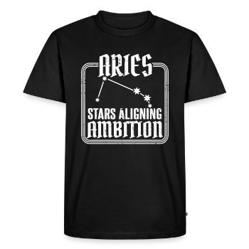 Signe du zodiaque Bélier - T-shirt Premium bio Homme - noir - Devant - Nico (187cm)