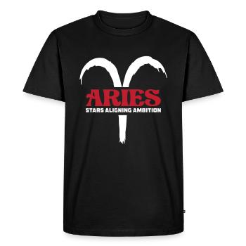 Astrologie Bélier - T-shirt Premium bio Homme - noir - Devant - Nico (187cm)