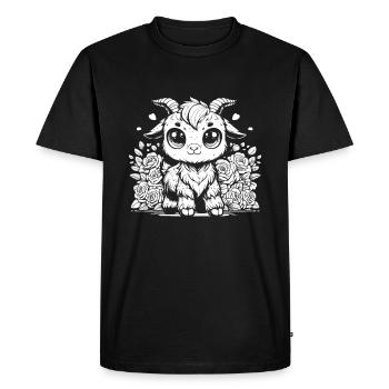 Aries Flowers - Men's Premium Organic T-Shirt - black - Front - Nico (187cm)