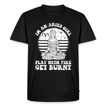 Bélier Femme forte - T-shirt Premium bio Homme - noir - Devant - Nico (187cm)