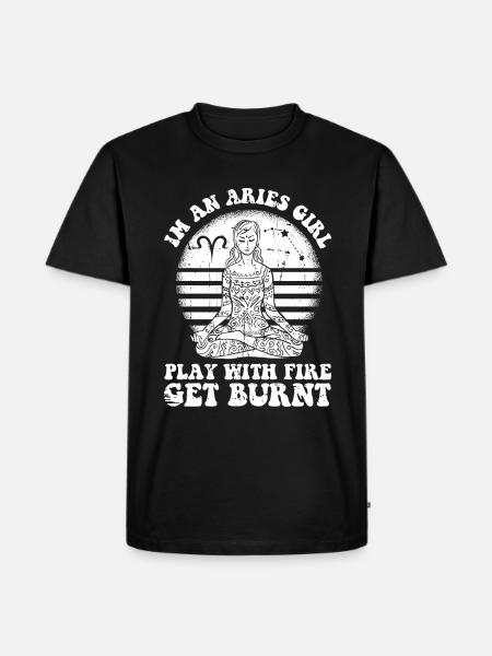Widder Starke Frau - Männer Premium Bio T-Shirt - Schwarz
