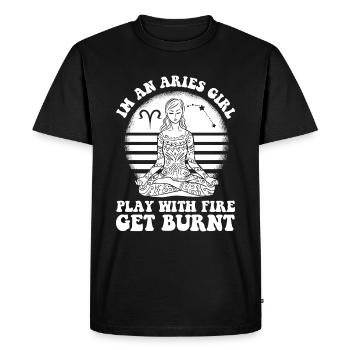 Bélier Femme forte - T-shirt Premium bio Homme - noir - Devant - Nico (187cm)
