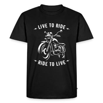 Moto Motard Motard - T-shirt Premium bio Homme - noir - Devant - Nico (187cm)
