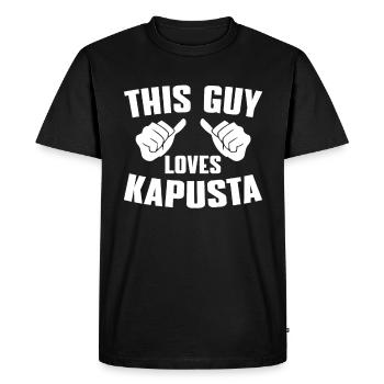Ce gars aime Kapusta - T-shirt Premium bio Homme - noir - Devant - Nico (187cm)