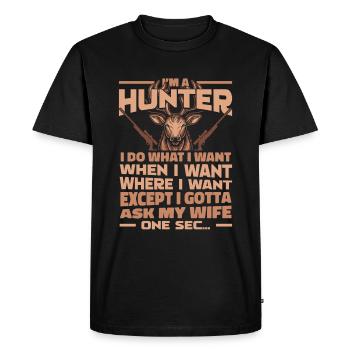 Chasse, Chasseur, Chasse - T-shirt Premium bio Homme - noir - Devant - Nico (187cm)