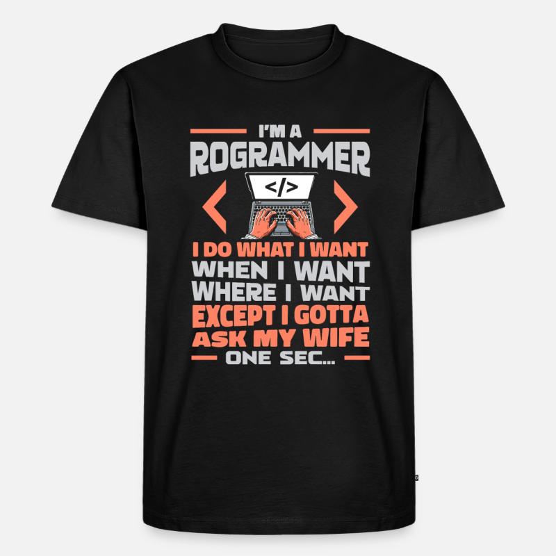 Developer, Coder, Programmer - Men's Premium Organic T-Shirt - black