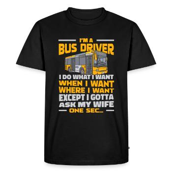 Bus Bus Driver - Men's Premium Organic T-Shirt - black - Front - Nico (187cm)