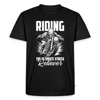 Motorrad Biker Moto Moto Thérapie - T-shirt Premium bio Homme - noir - Devant - Nico (187cm)