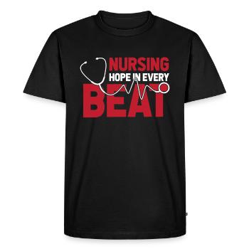 ECG de l’infirmière - T-shirt Premium bio Homme - noir - Devant - Nico (187cm)