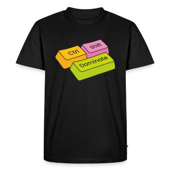 Gamer Gaming Keyboard Shortcuts Ctrl Alt Defeat - Men's Premium Organic T-Shirt - black - Front - Nico (187cm)