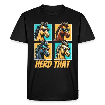 Sports équestres équestres à cheval - T-shirt Premium bio Homme - noir - Devant - Nico (187cm)