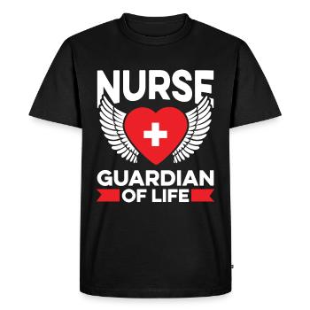 Infirmière Ange Spirituel - T-shirt Premium bio Homme - noir - Devant - Nico (187cm)