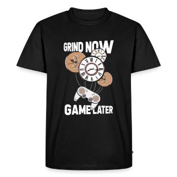 Gamer Gaming Time Clock - Men's Premium Organic T-Shirt - black - Front - Nico (187cm)