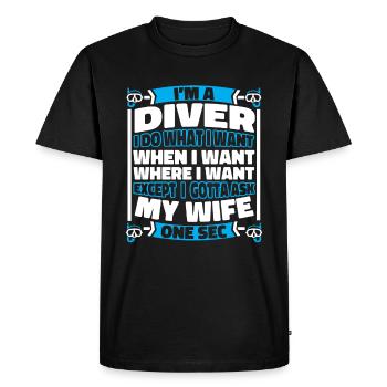 Plongeur Plongeur - T-shirt Premium bio Homme - noir - Devant - Nico (187cm)