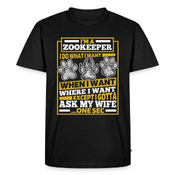 Gardien de zoo Gardien de zoo - T-shirt Premium bio Homme - noir - Devant - Nico (187cm)