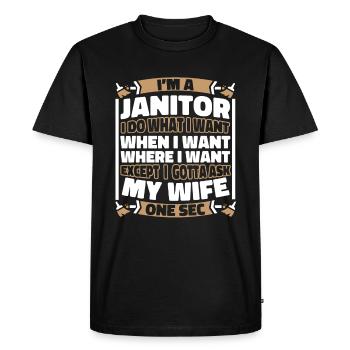 Caretaker - Men's Premium Organic T-Shirt - black - Front - Nico (187cm)