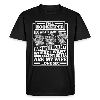 Gardien de zoo Gardien de zoo - T-shirt Premium bio Homme - noir - Devant - Nico (187cm)