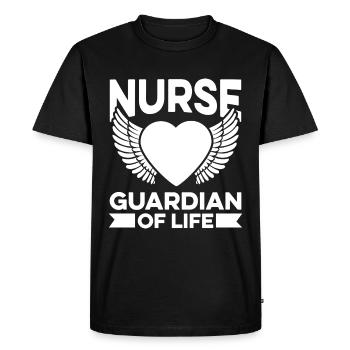 Infirmière Ange Spirituel - T-shirt Premium bio Homme - noir - Devant - Nico (187cm)