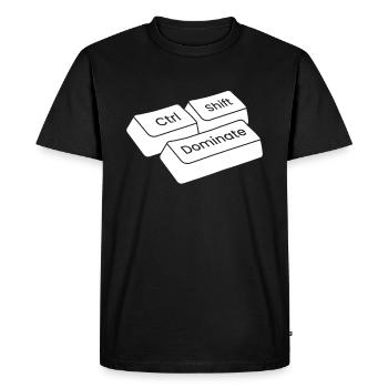 Gamer Gaming Keyboard Shortcuts Ctrl Alt Defeat - Men's Premium Organic T-Shirt - black - Front - Nico (187cm)