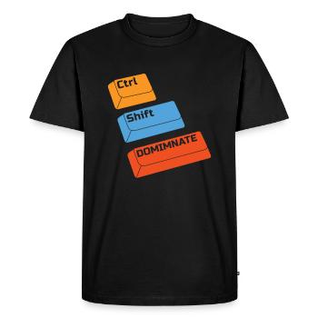 Gamer Gaming Keyboard Shortcuts Ctrl Alt Defeat - Men's Premium Organic T-Shirt - black - Front - Nico (187cm)