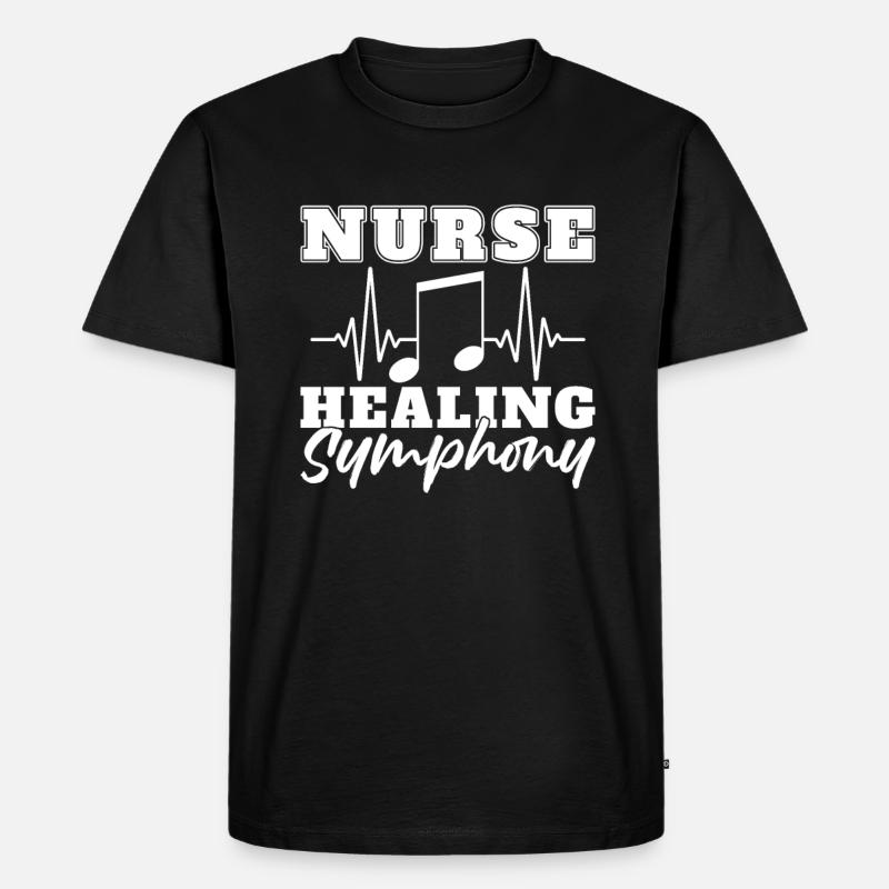 Krankenschwester Musik EKG - Männer Premium Bio T-Shirt - Schwarz