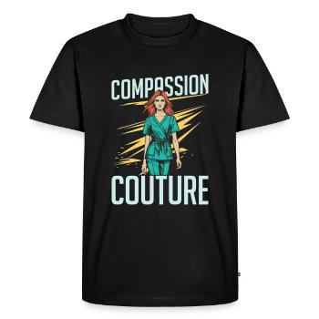 Mode d’infirmière - T-shirt Premium bio Homme - noir - Devant - Nico (187cm)