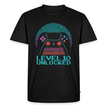 Gamer Gaming Niveau 10 Débloqué - T-shirt Premium bio Homme - noir - Devant - Nico (187cm)