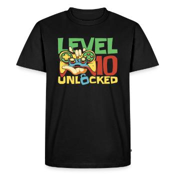 Gamer Gaming Niveau 10 Débloqué - T-shirt Premium bio Homme - noir - Devant - Nico (187cm)