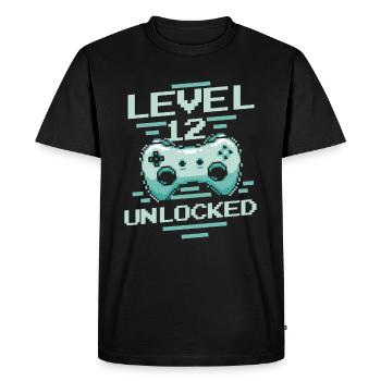 Gamer Gaming Niveau 12 Débloqué - T-shirt Premium bio Homme - noir - Devant - Nico (187cm)