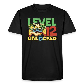 Gamer Gaming Niveau 12 Débloqué - T-shirt Premium bio Homme - noir - Devant - Nico (187cm)