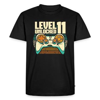Gamer Gaming Level 11 Unlocked - Men's Premium Organic T-Shirt - black - Front - Nico (187cm)