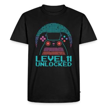 Gamer Gaming Level 11 Unlocked - Men's Premium Organic T-Shirt - black - Front - Nico (187cm)